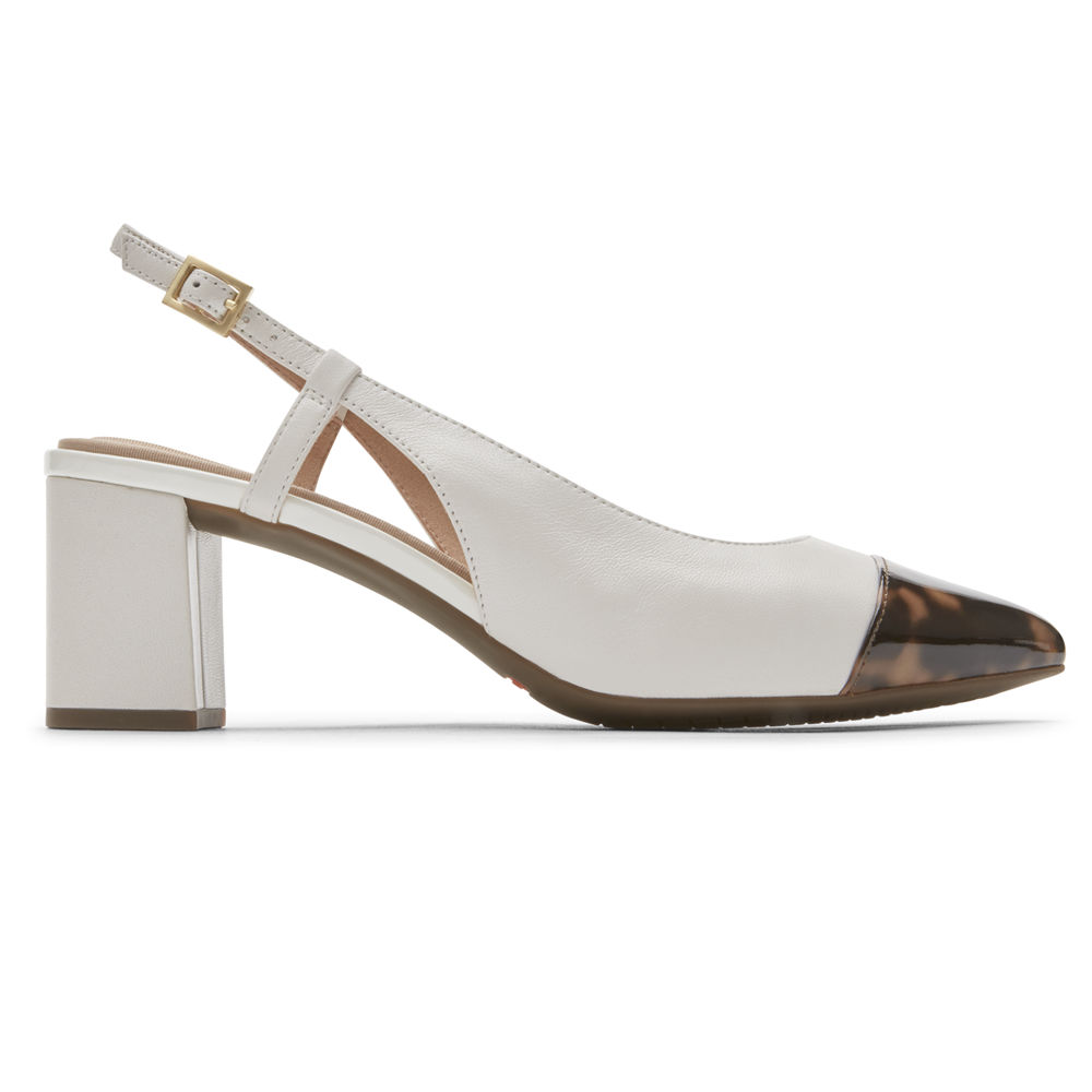 Rockport Slingback For Womens White - Total Motion Salima Posted - RN0826349